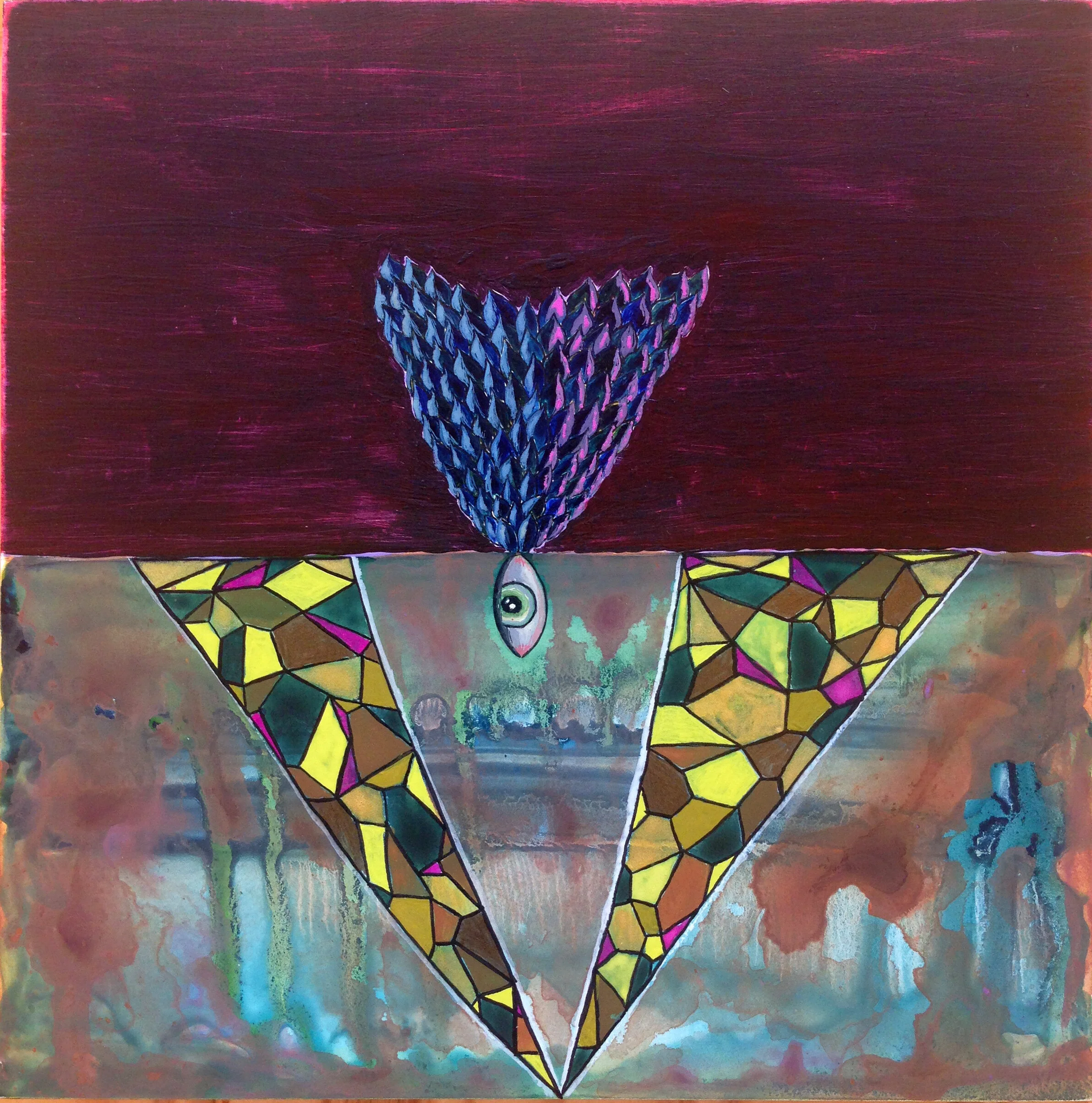   Winged Eye   Gouache on Clayboard  6” x 6” 