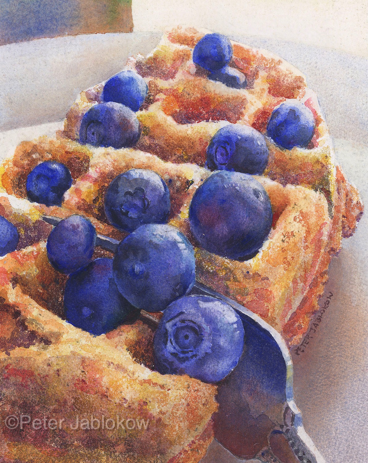 Waffle with Blueberries