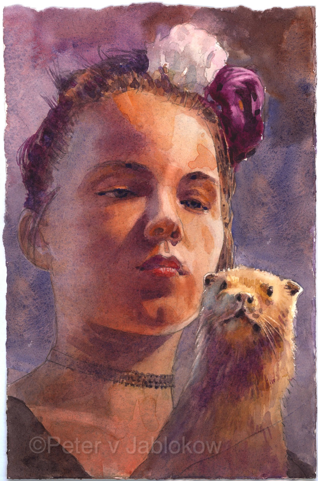 Woman with Ferret