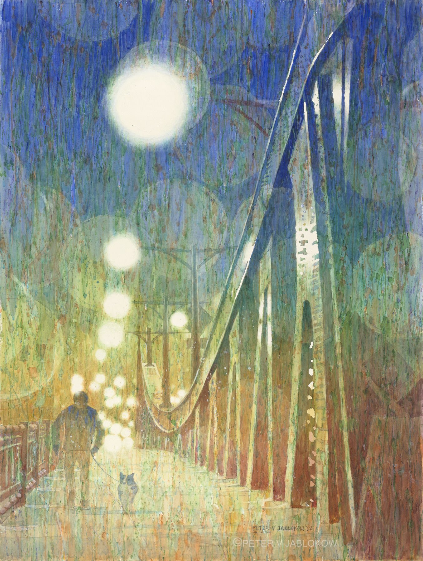 Winter Bridge at Night