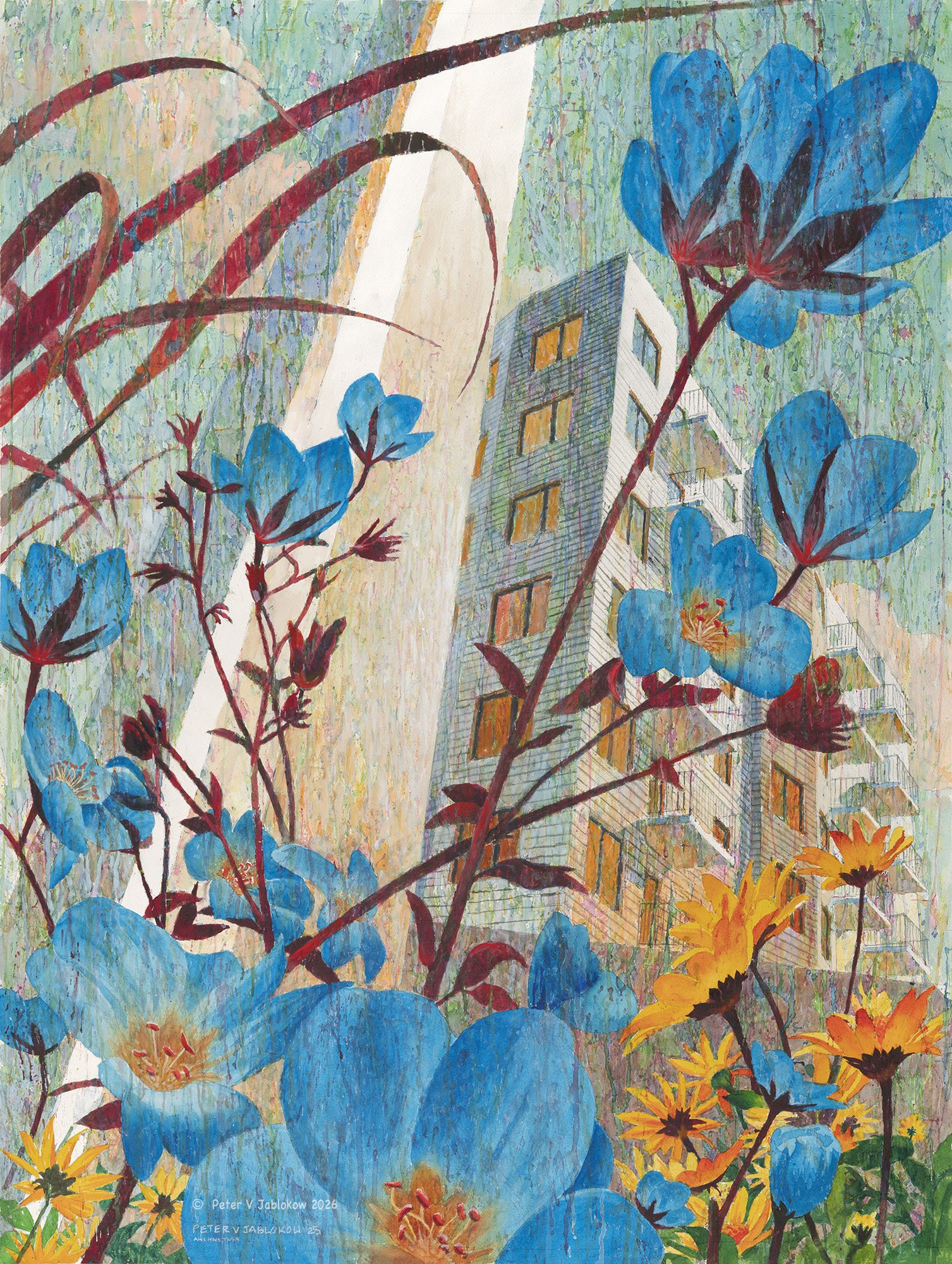 Blue Flowers-Looking Up