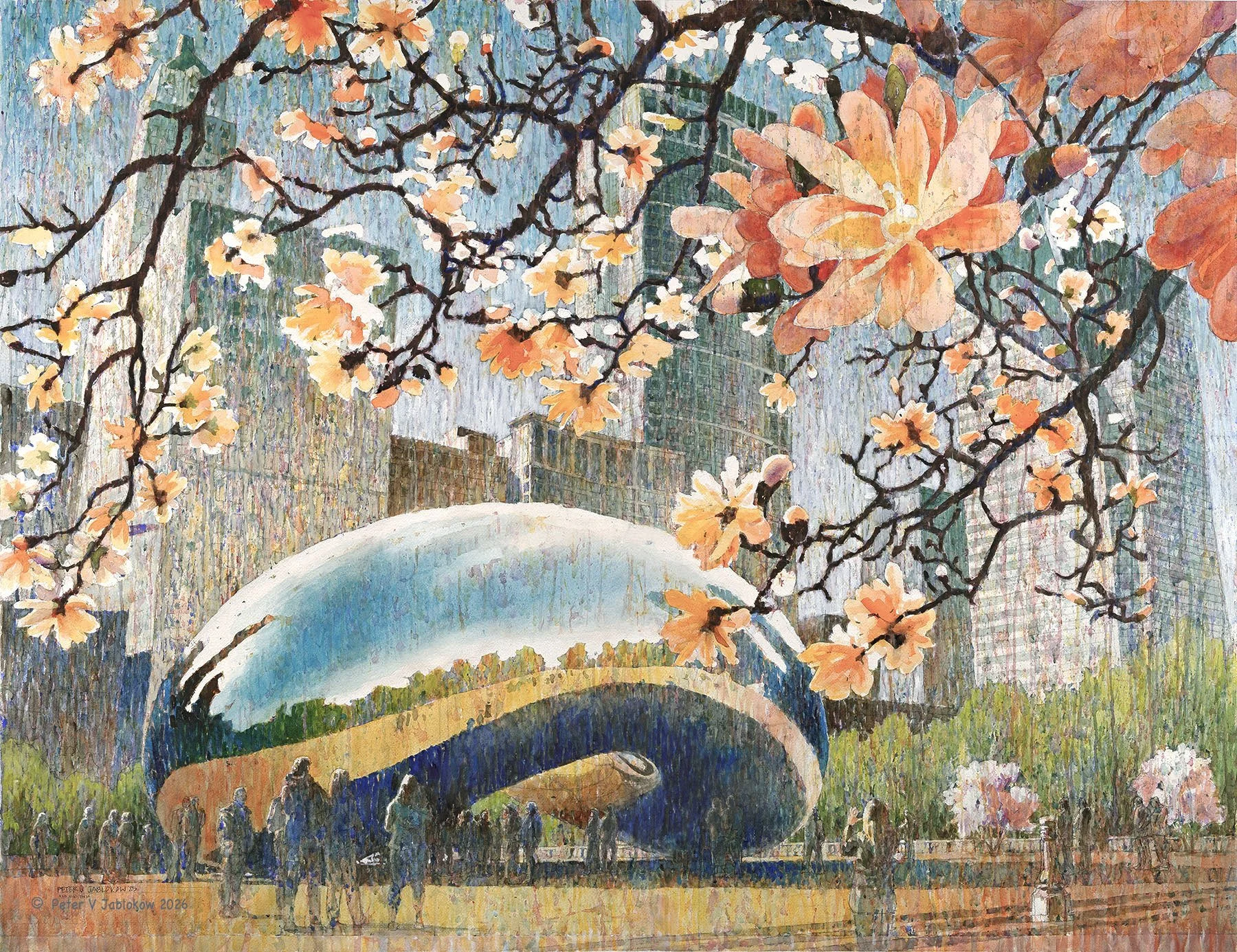Beam with Flowering Tree