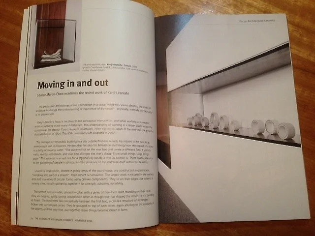 The Journal of Australian Ceramics, November 2010 Moving in and out; p34, by Louise Martin-Chew "Louise Martin-Chew examines the recent work of Kenji Uranishi"