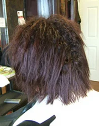 Before: Previously TR'd with semi-permanent, colored, very curly grow-out. Fine texture, medium density.