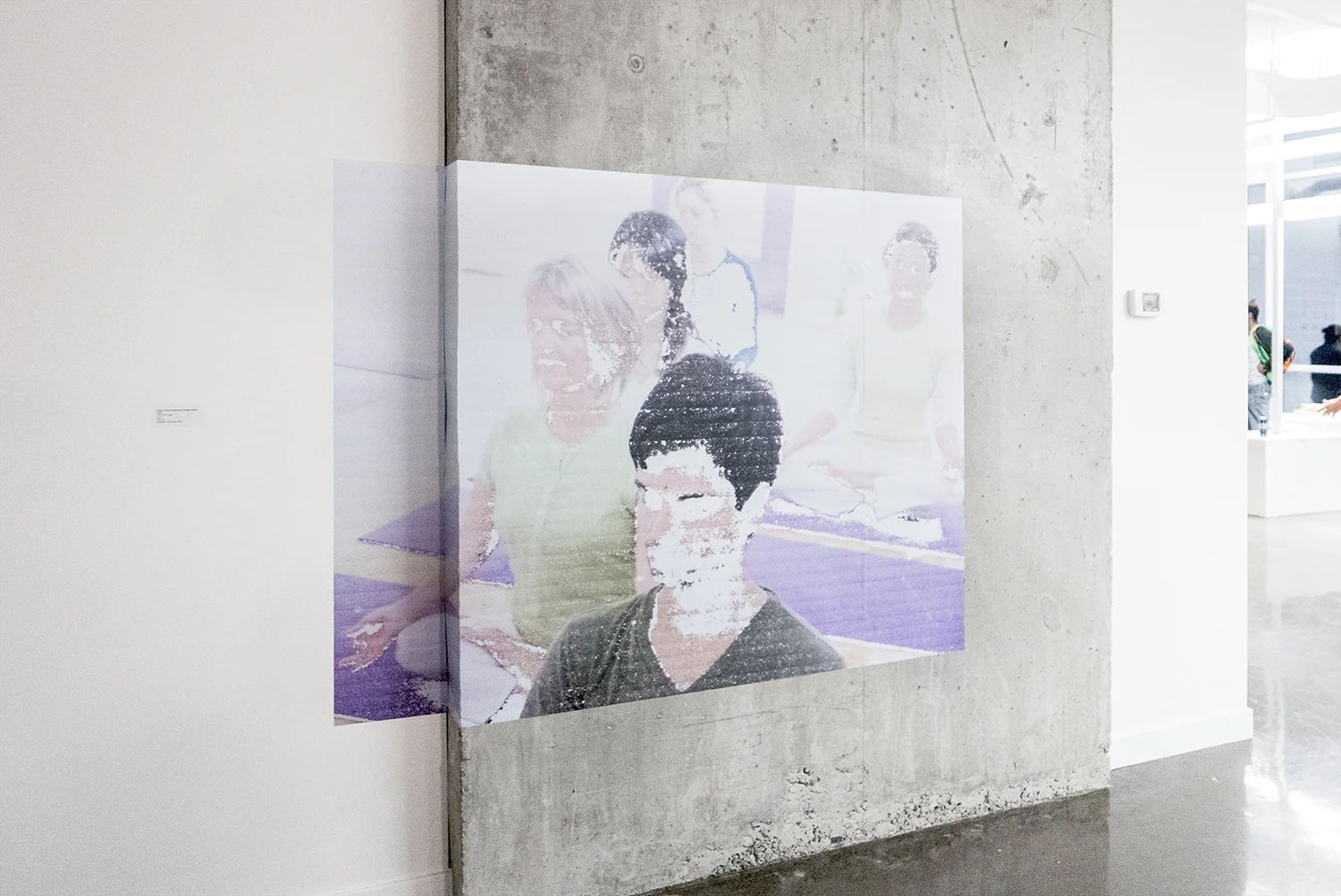 Face Off (Yoga) , (installation view at YTB gallery, Toronto), Polina Teif and Shannon Garden-Smith 72" x 54", digital adhesive vinyl print, 2015