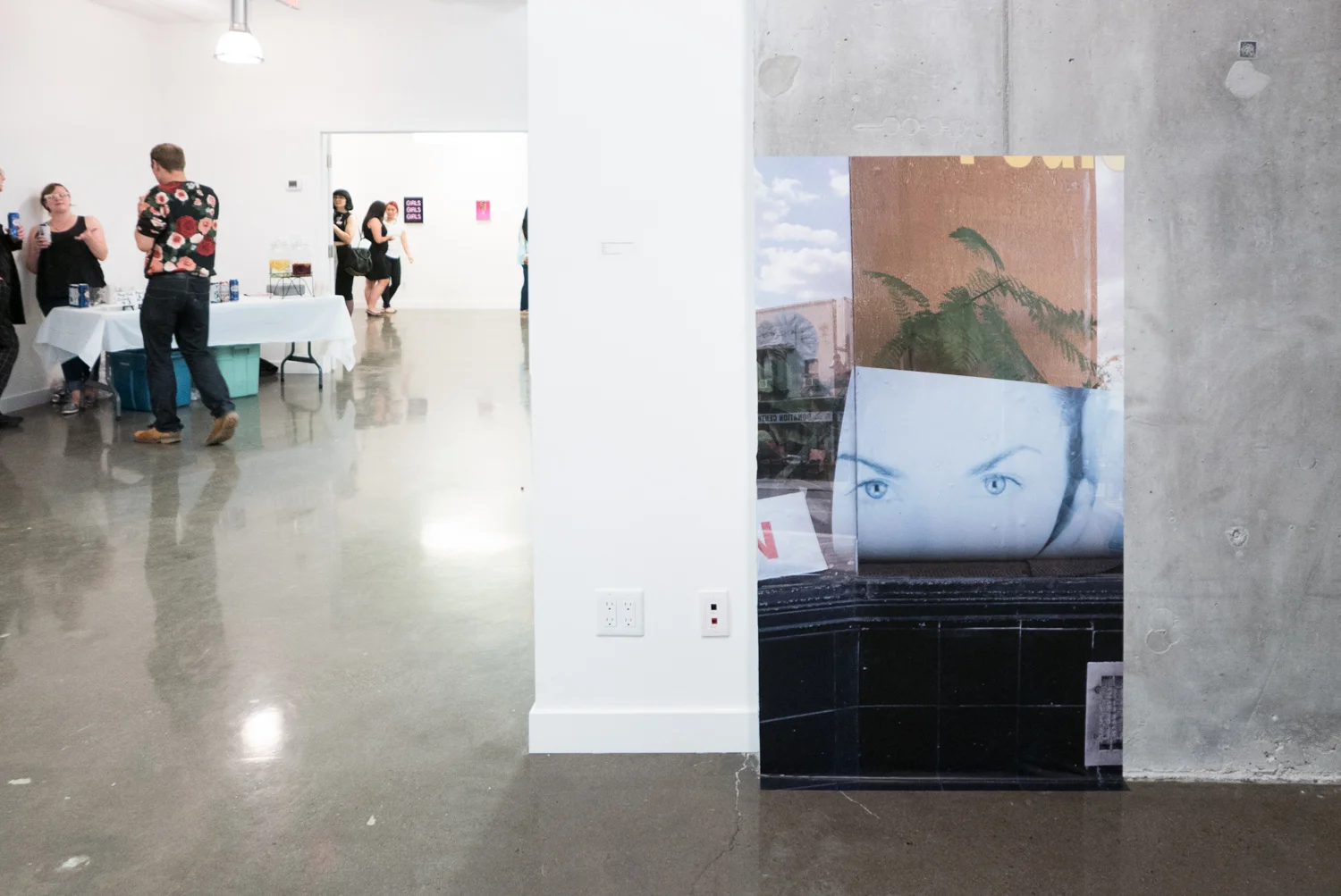 Face Up (installation view at YTB gallery, Toronto), Polina Teif and Shannon Garden-Smith, 60" x 34", digital adhesive vinyl print, 2015