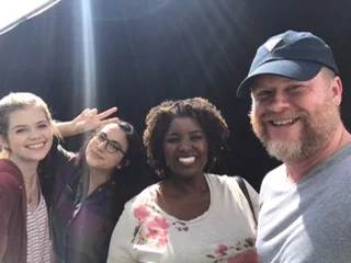  Lead cast with Director Joss Whedon 