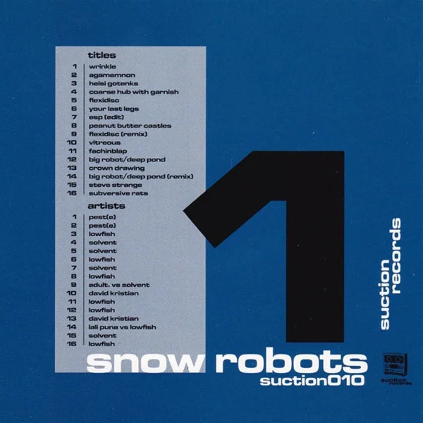 suction010:<br>Various<br>"Snow Robots<br>Volume 1"<br><small>CD/Digital</small>