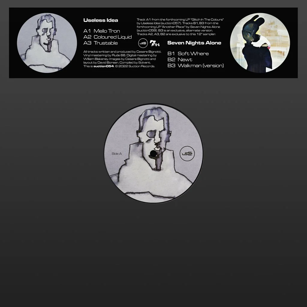 suction054:<br>Useless Idea / Seven Nights Alone<br>Split-EP<br><small>Vinyl/Digital</small>