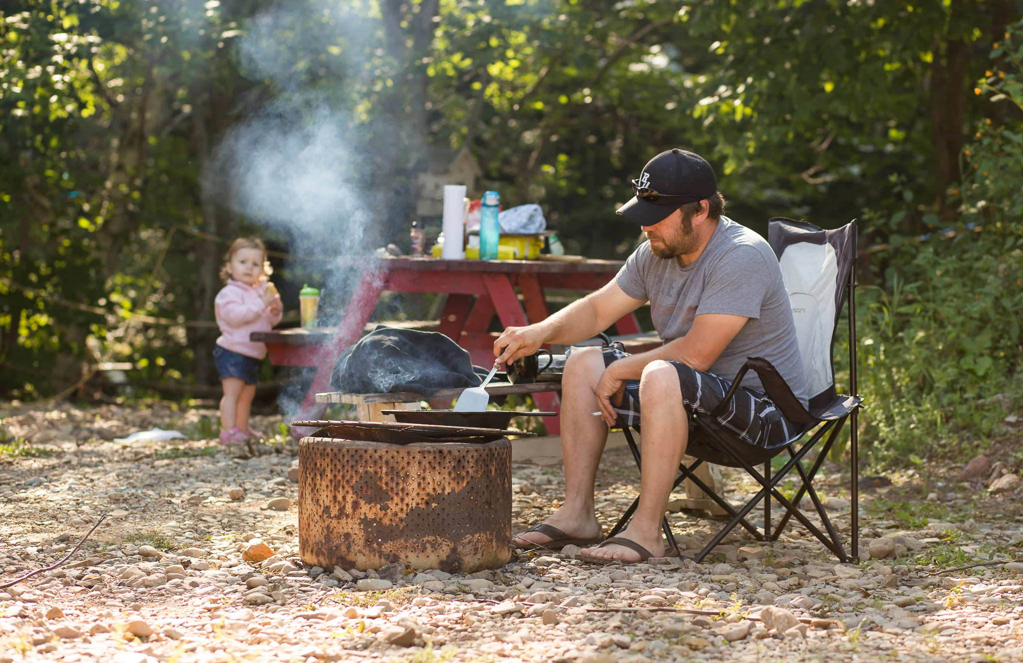 We spend our weekends during the summer at a camp in Bathurst. The beach is close by and there's lots of places to fish. We all sleep in the camp, hubby cooks our food on the fire and the kids get really dirty by the time we head for home!
