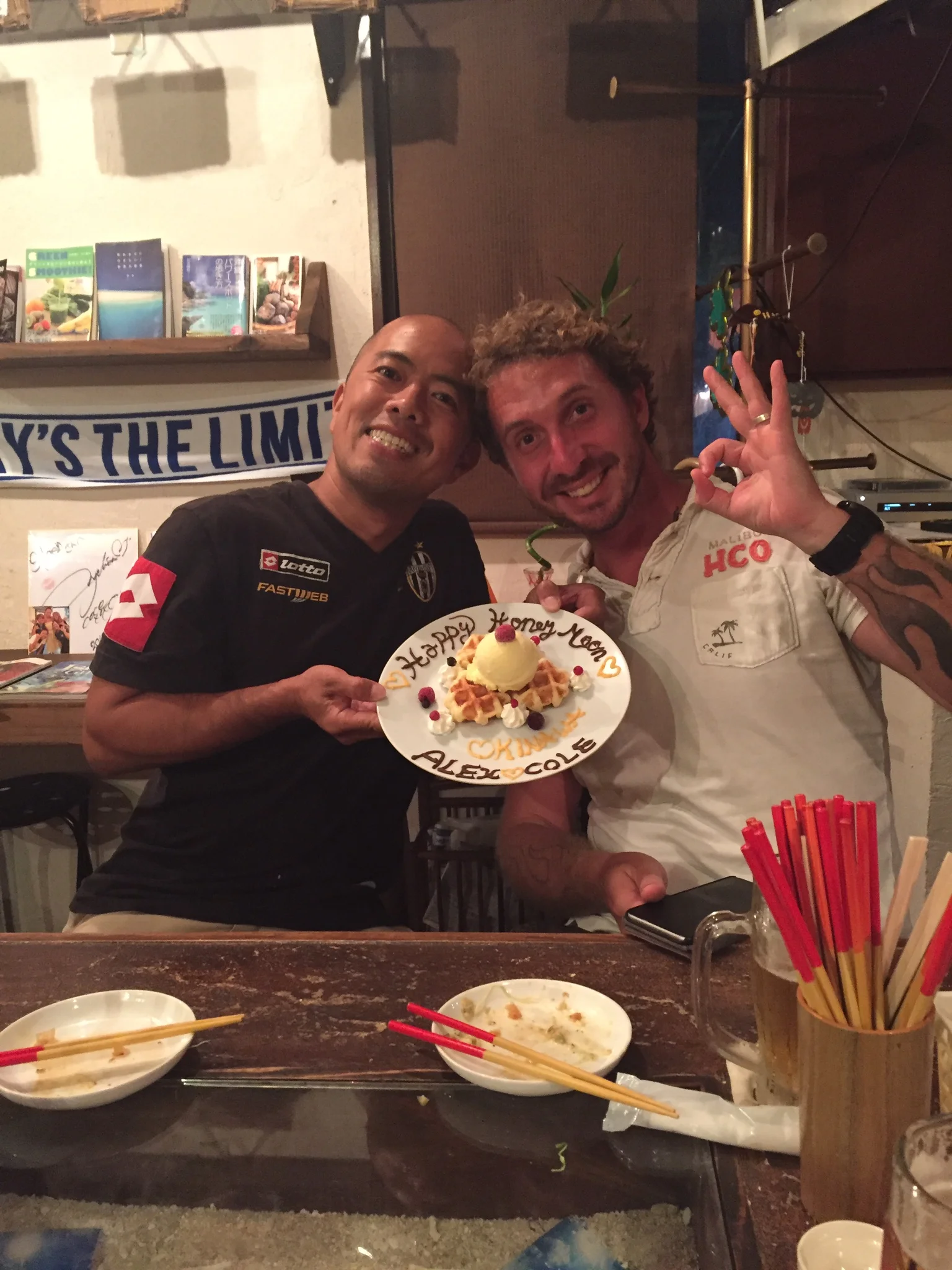 Dai and Richard helped us celebrate our honeymoon