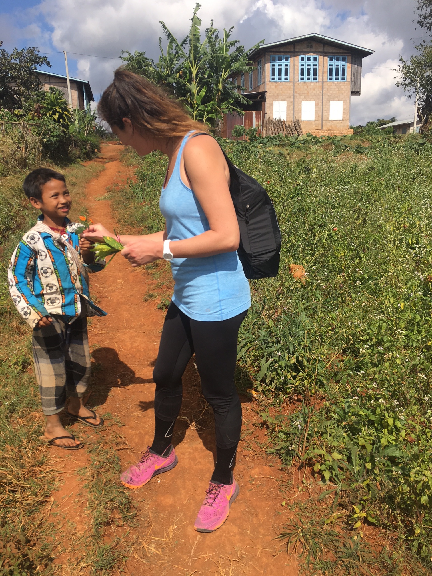 Flowers from children in the village