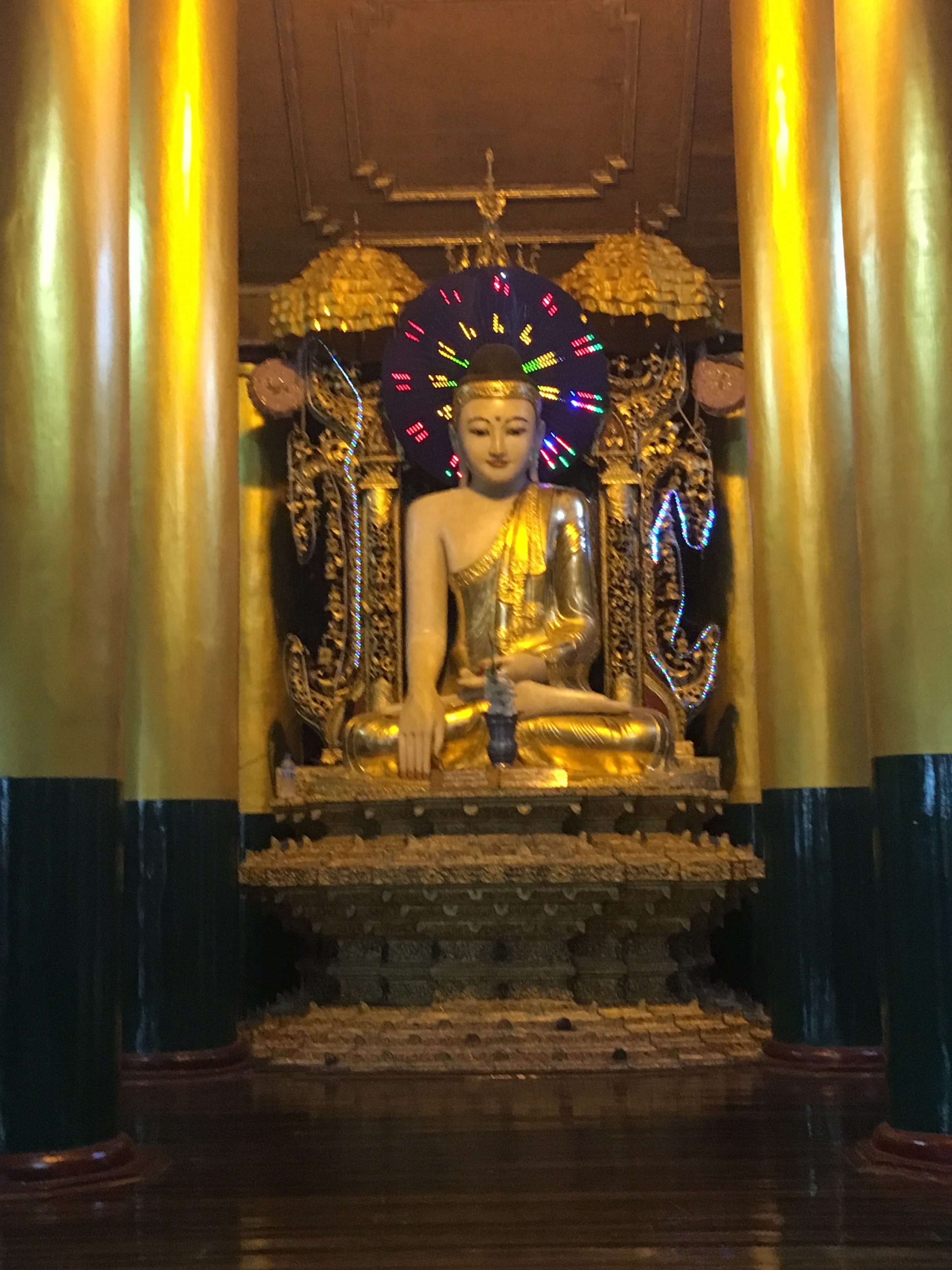 LED lights at Shwedagon Pagoda