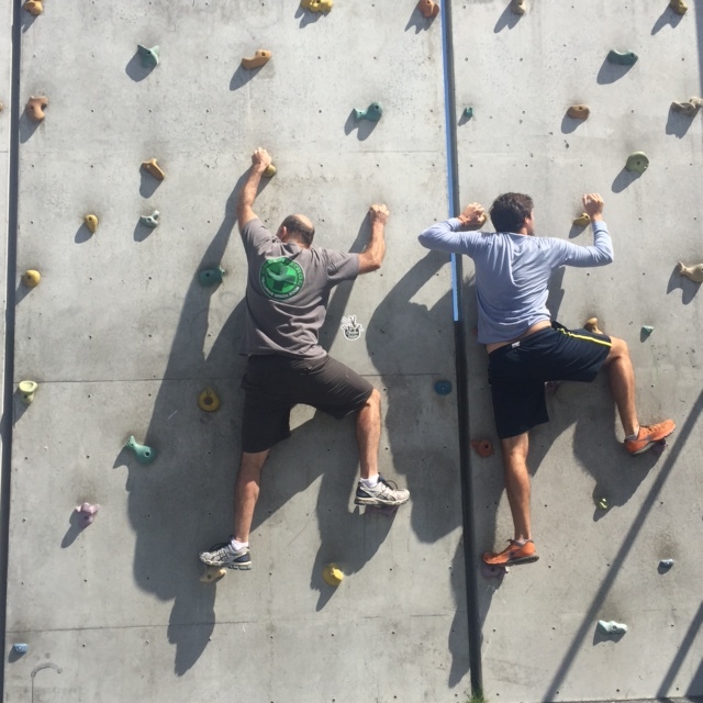 Father/son climbing in Wellington