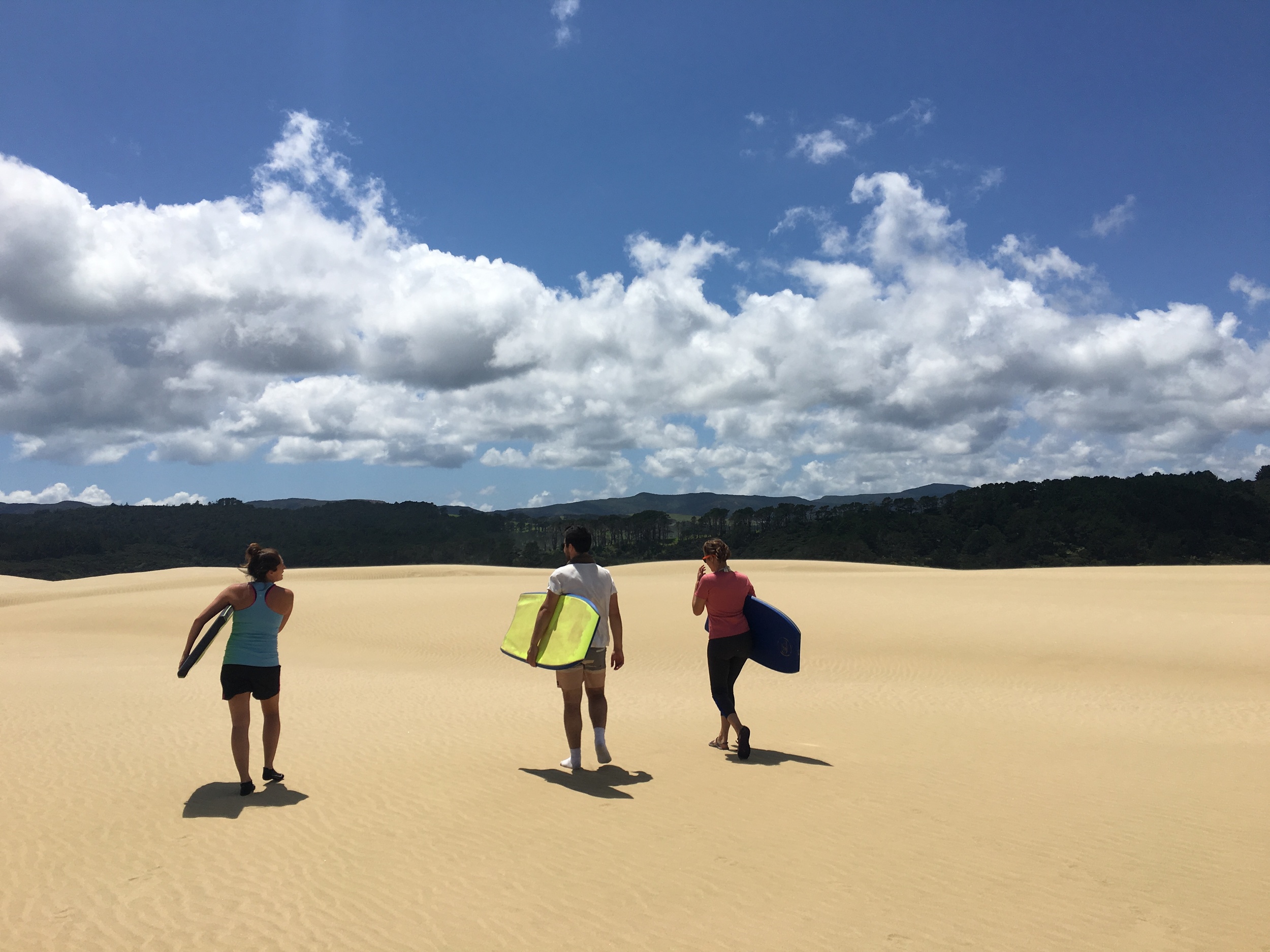 Hiking to our next slope