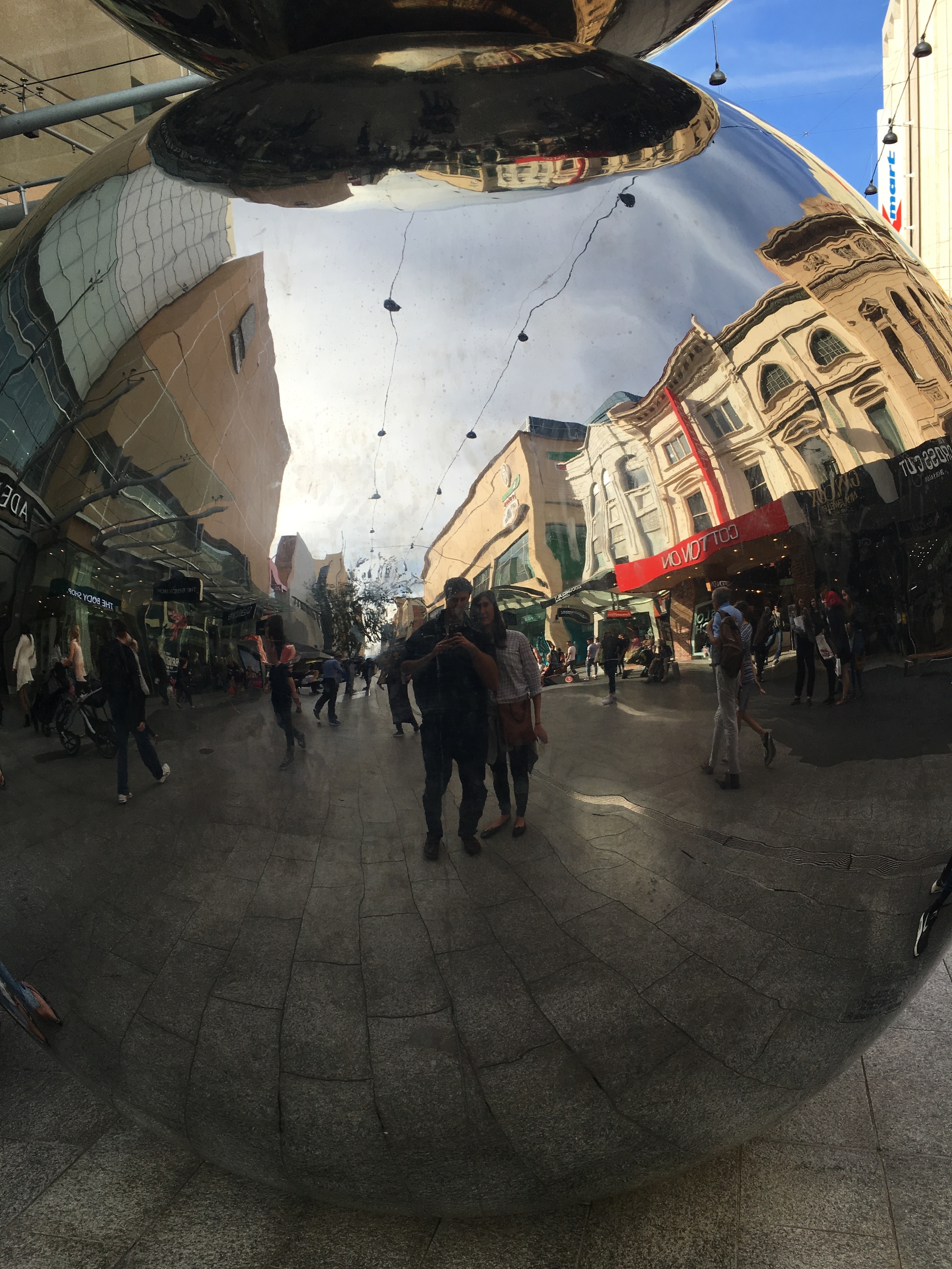 Rundle St Mall Mirror Ball Selfie