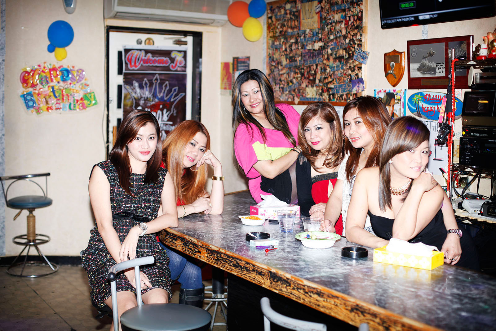   Filipino women in sailor town's bar Sasebo, Japan 2015        