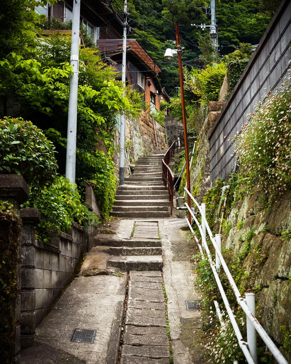 A path in residential area (Sasebo, Japan 2014)