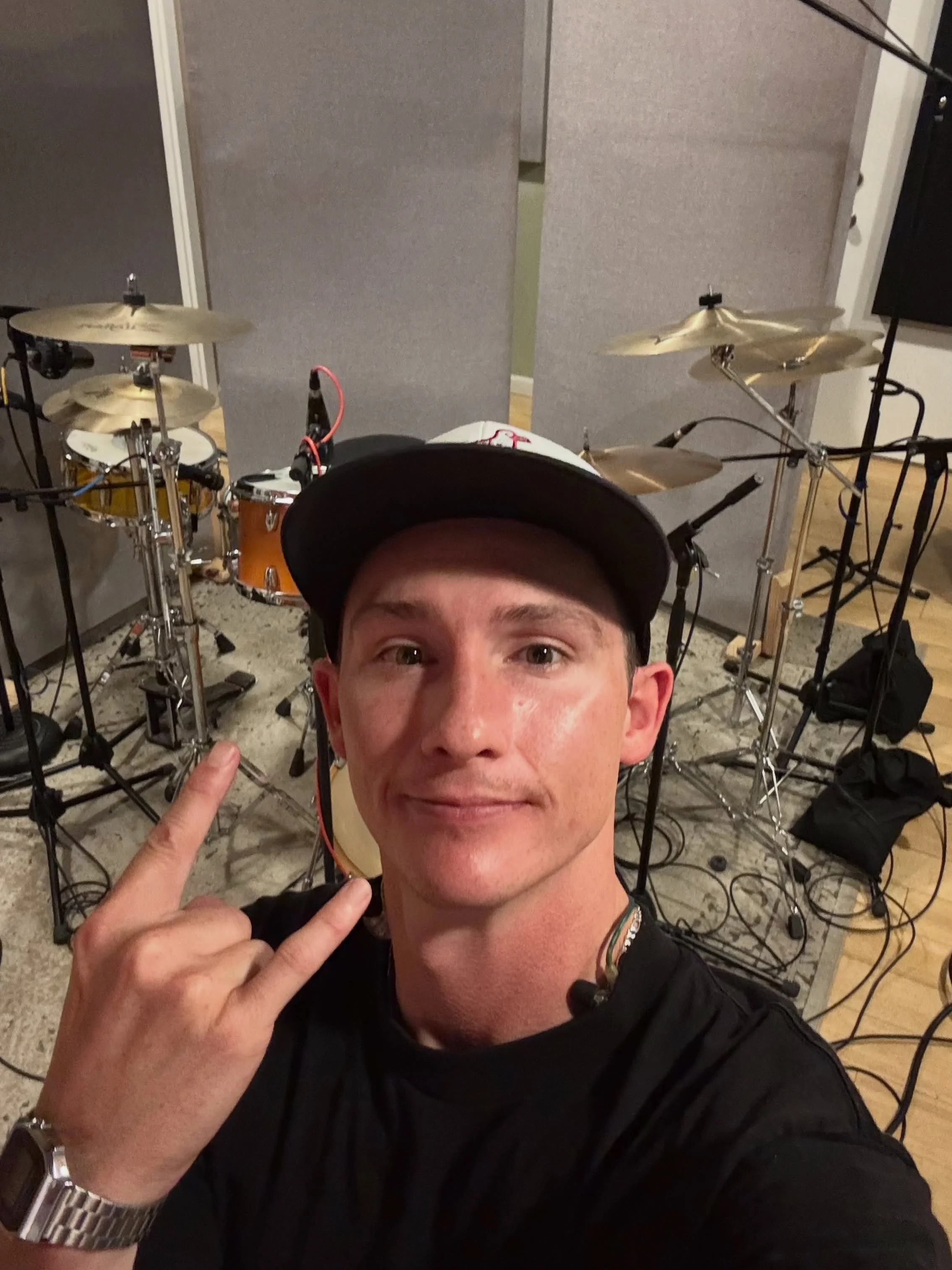 Laid down drums tonight for some new tunes, if you were at Bayfest you heard em first! Stoked to get these out soon! Swipe for the good stuff.