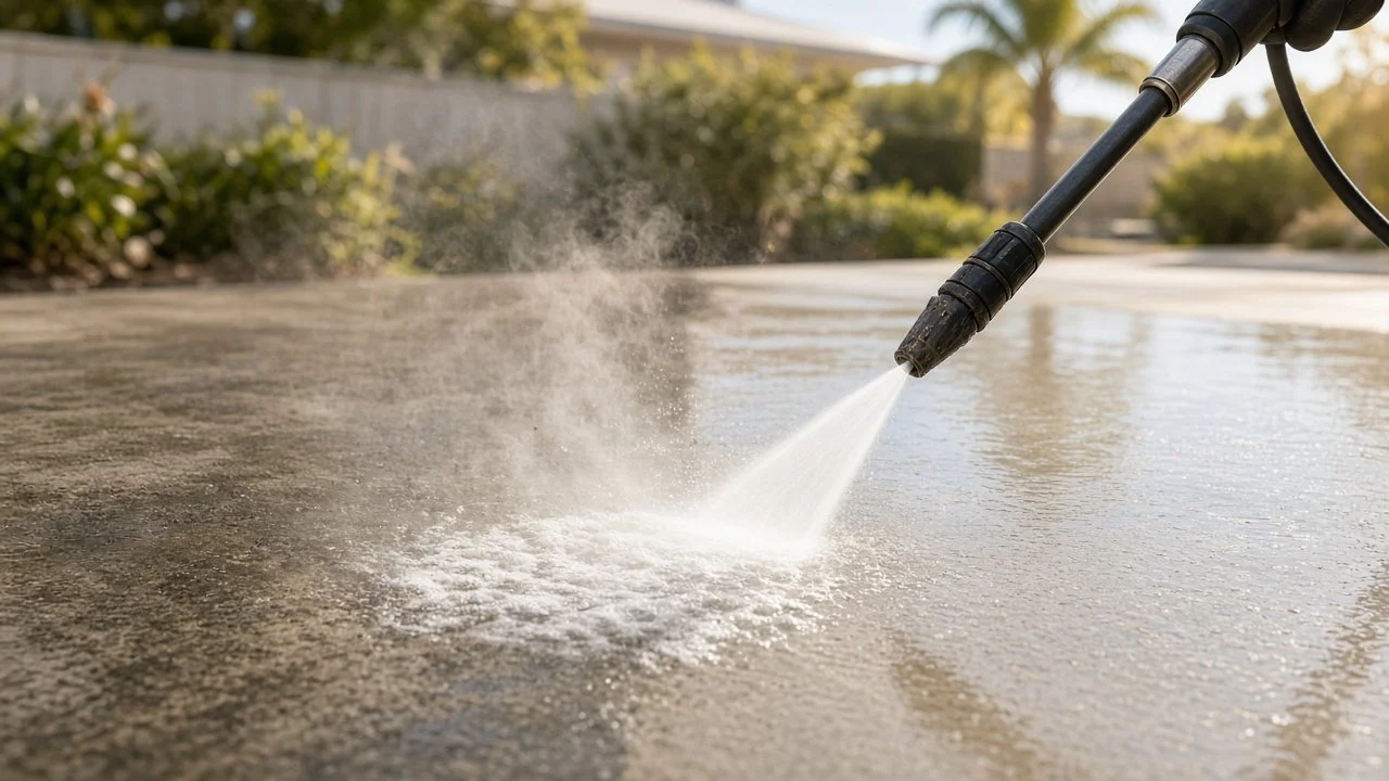 Hot-water pressure cleaning