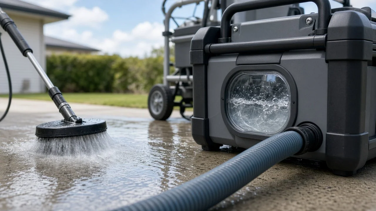 Pressure cleaning water recovery