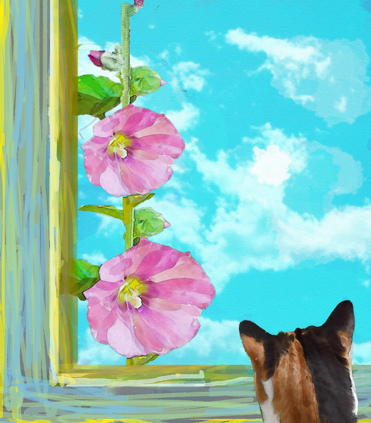 Collage Hollyhocks cat.jpg