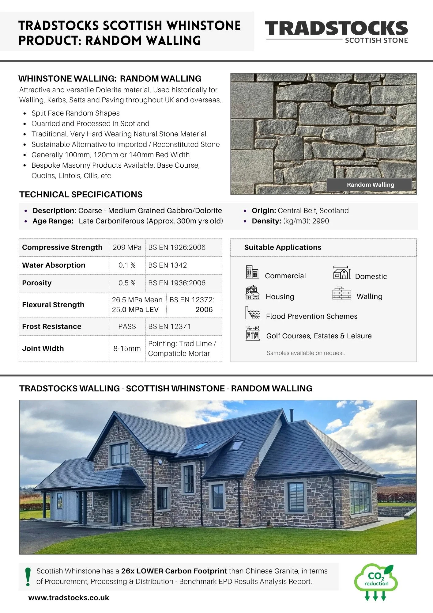 Scottish Whinstone Random Squared Walling Data Sheet Image