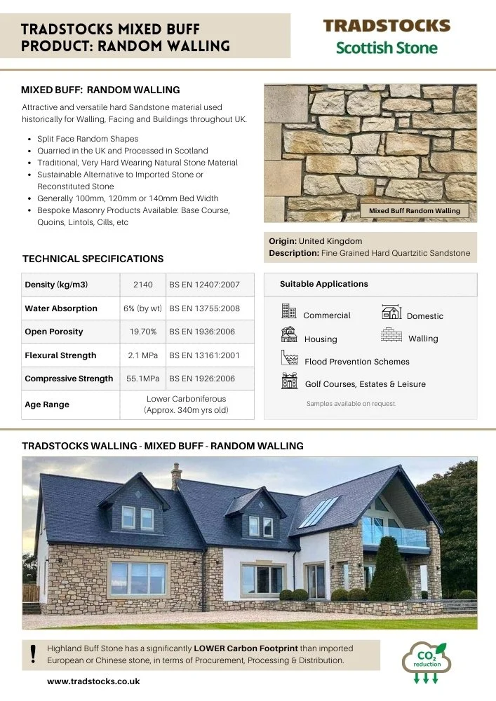 Mixed Buff Random Walling Data Sheet Image
