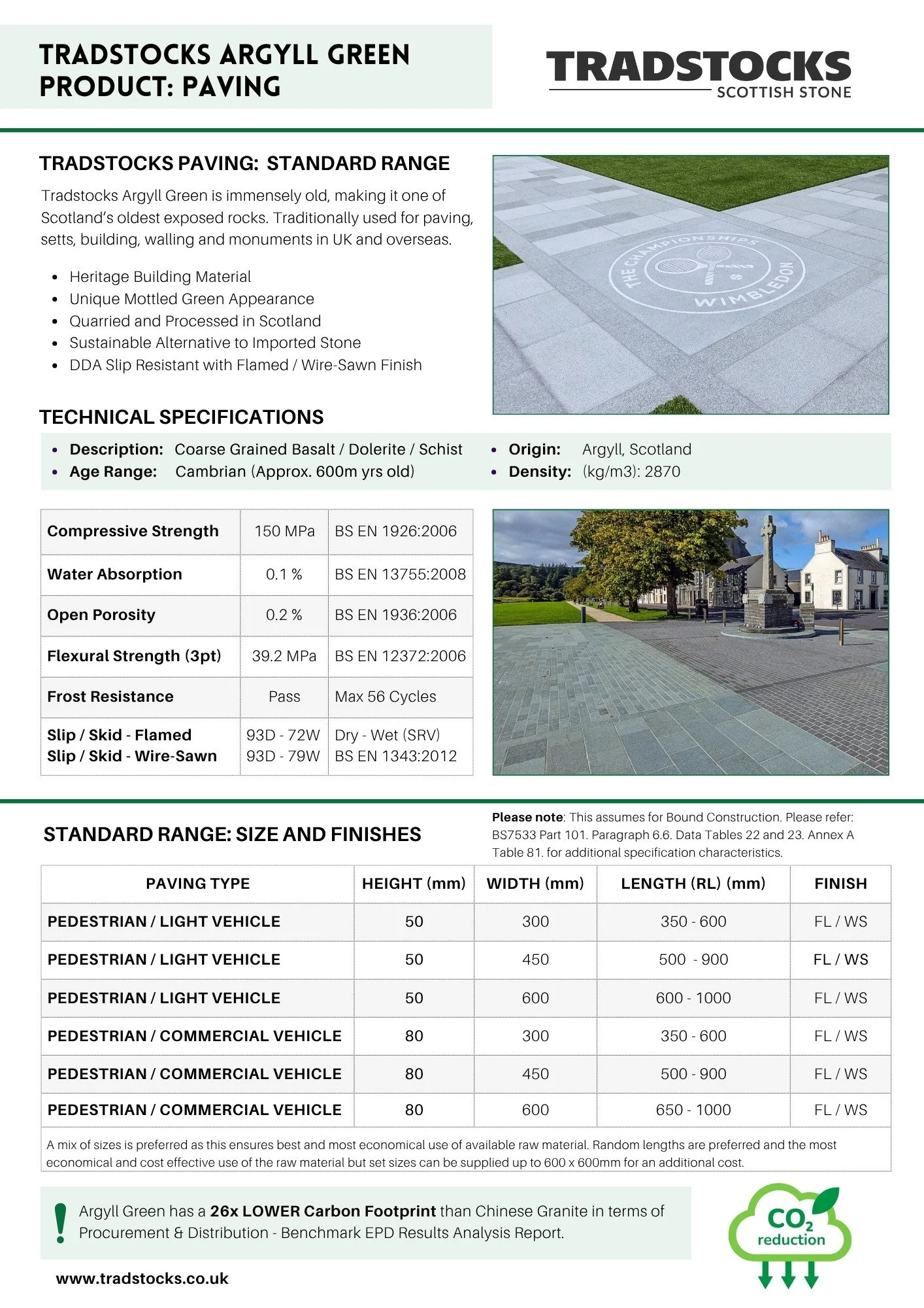 Argyll Green Paving Data Sheet Image