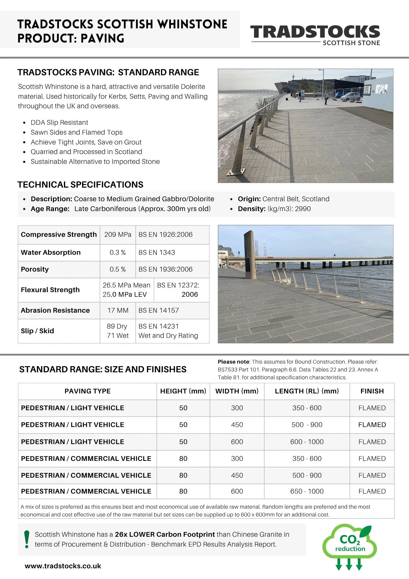 Scottish Whinstone Paving Data Sheet Image