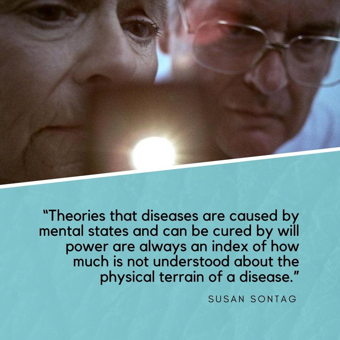 &quot;Theories that diseases are caused by mental states and can be cured by will power are always an index of how much is not understood about the physical terrain of a disease.&quot; - Susan Sontag⁠
⁠
⁠
Skin Deep on Amazon Prime &amp; worldwide on 