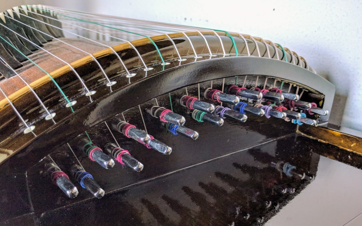 Modern guzheng tuning pin assembly. Photo by author.