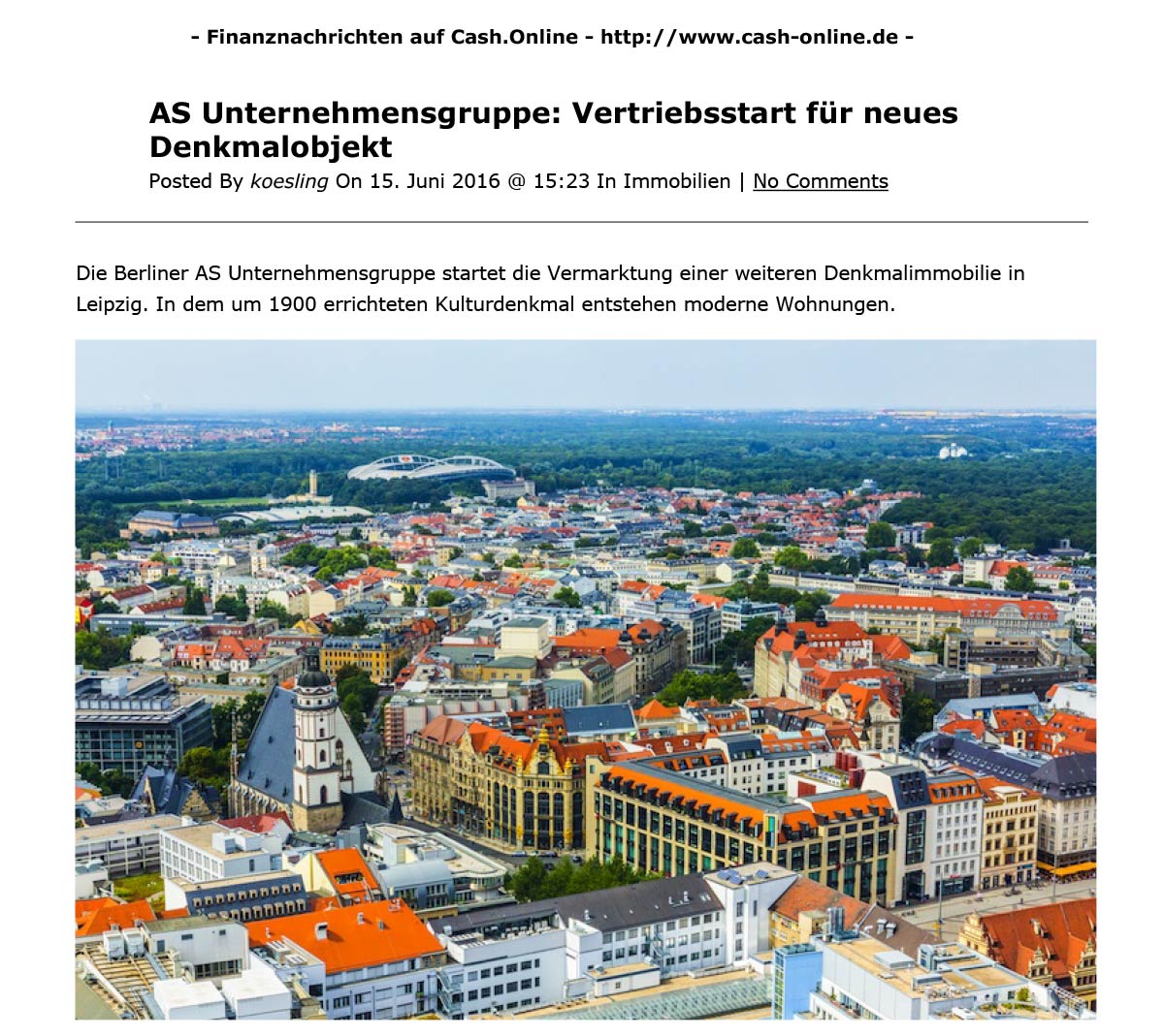 CASH.ONLINE vom 15.06.2016