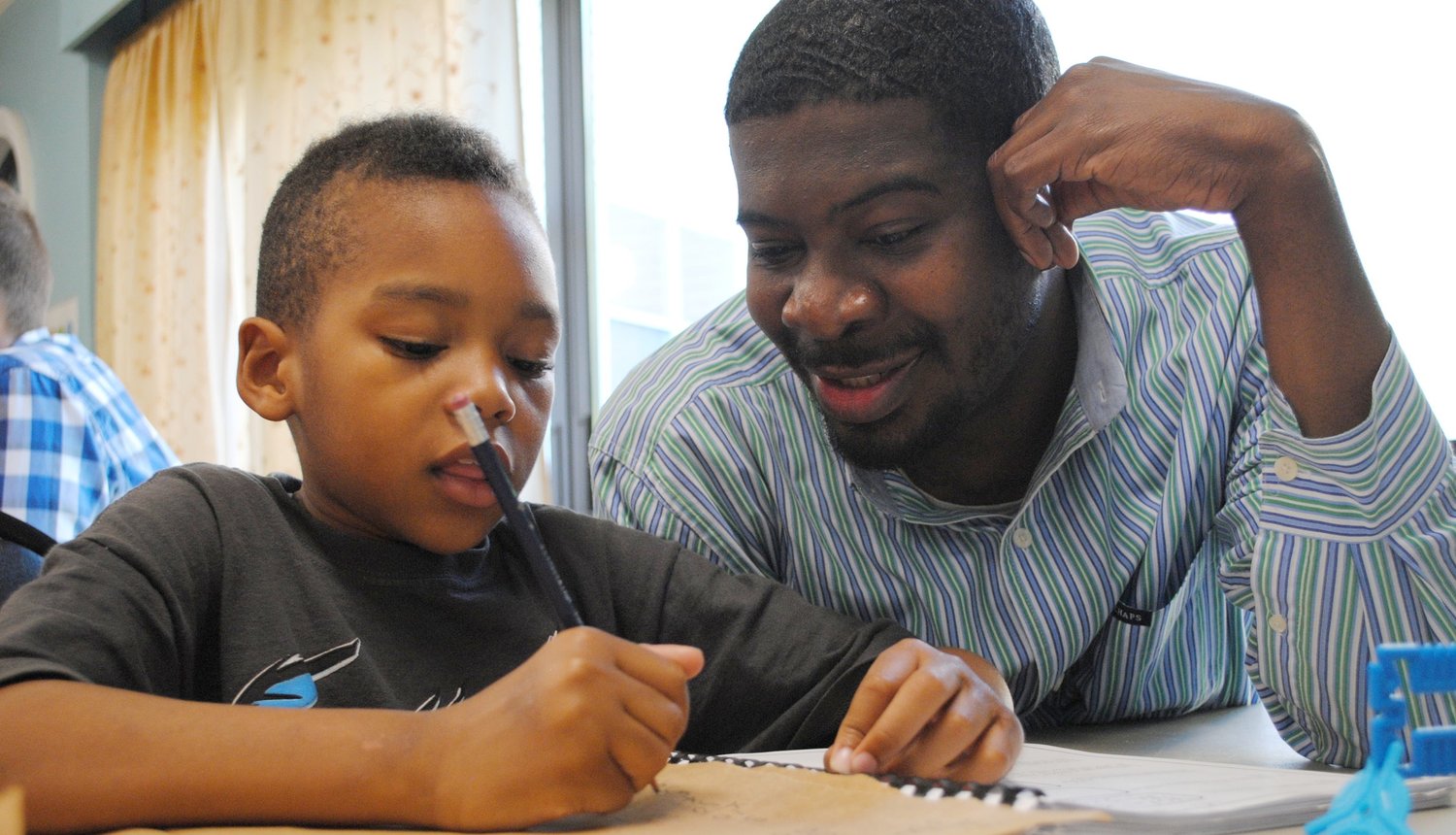 Father and son spending meaningful time together