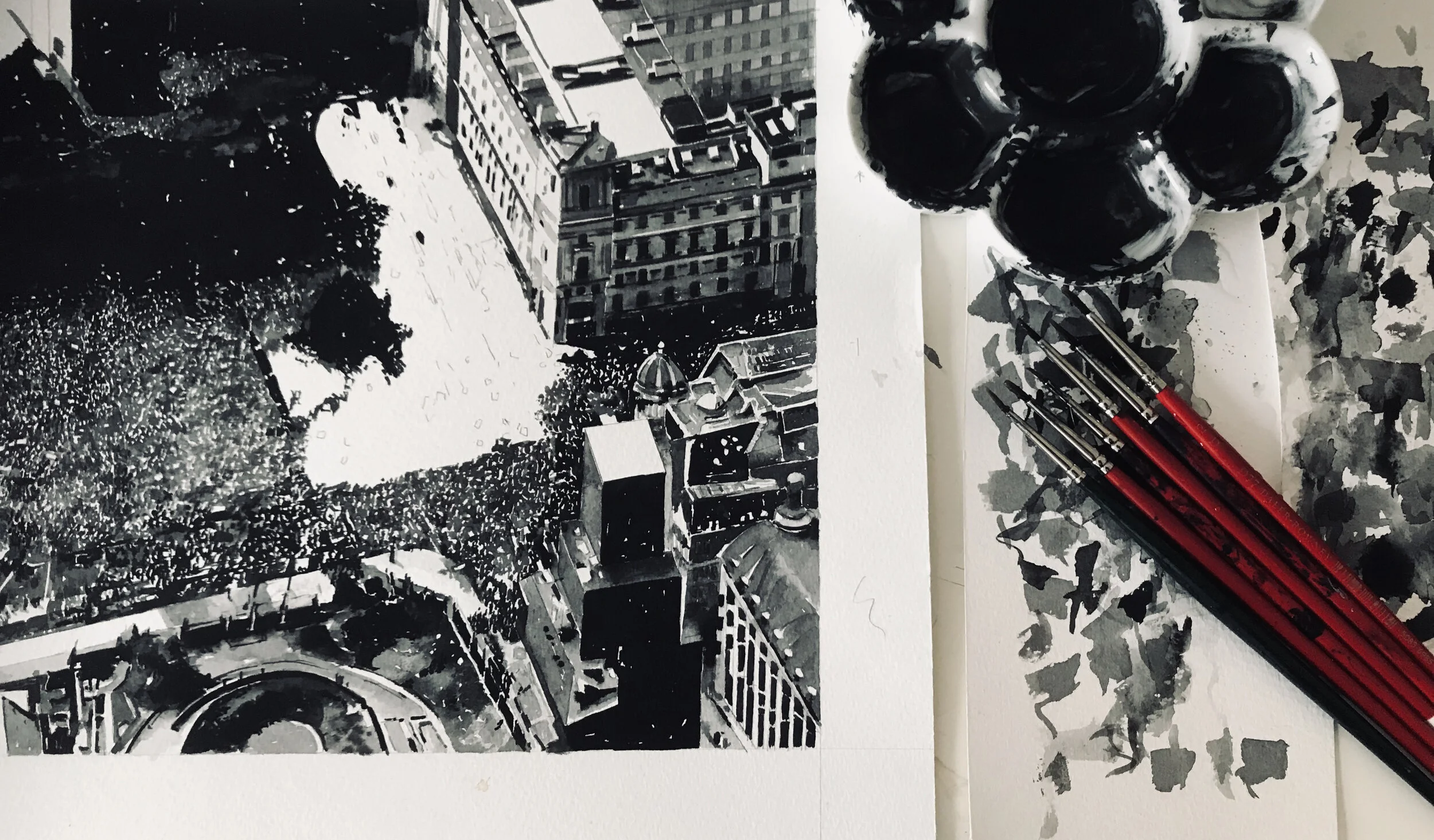  Work in progress on drawing . 2019 