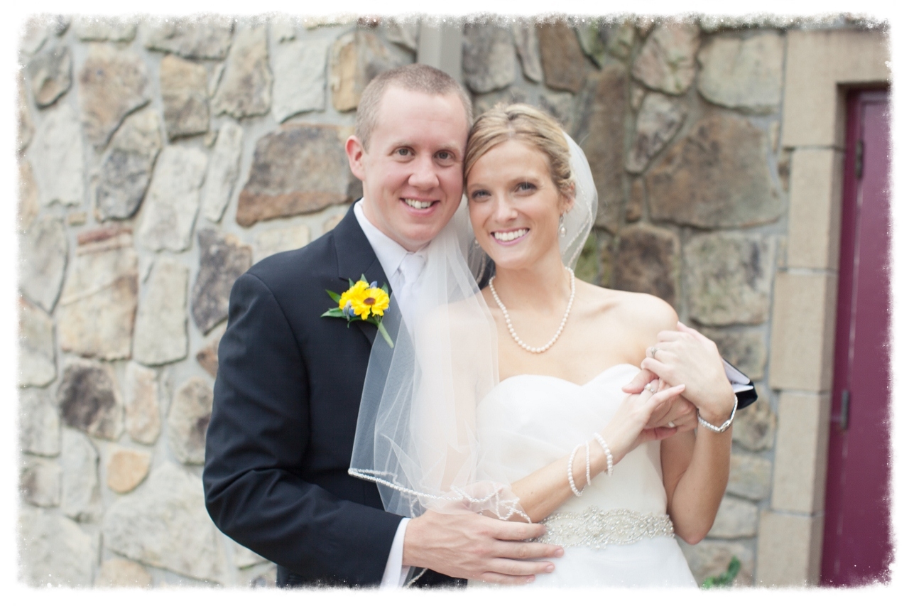 Matt and I are on our wedding day. Thank goodness for Wedding Under Control so we could enjoy the fun and festivities!