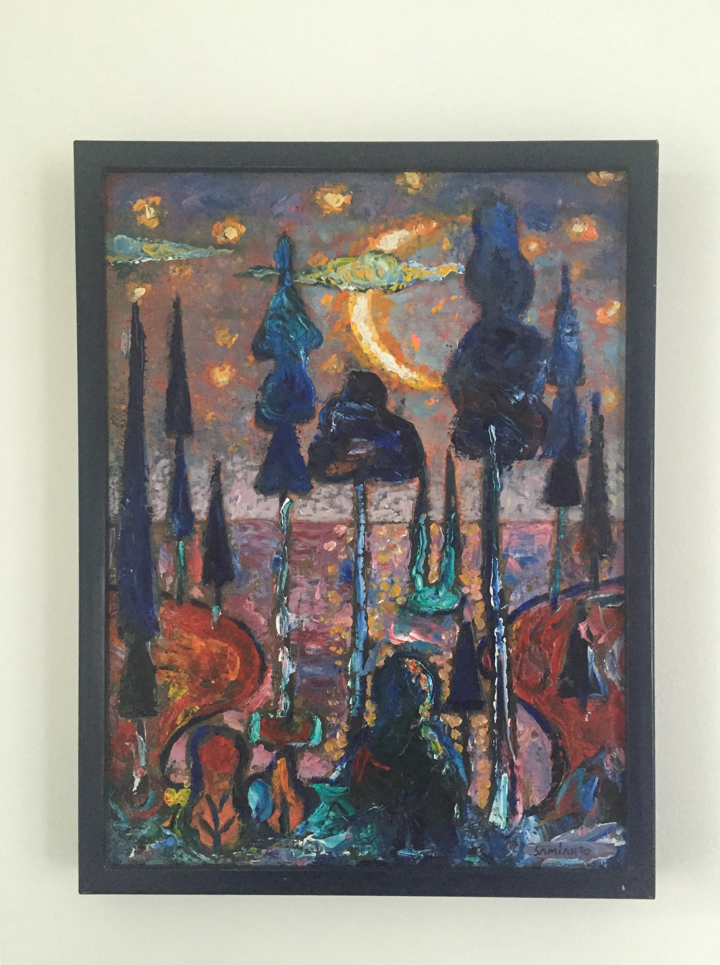 Nocturnal Oil on Wood