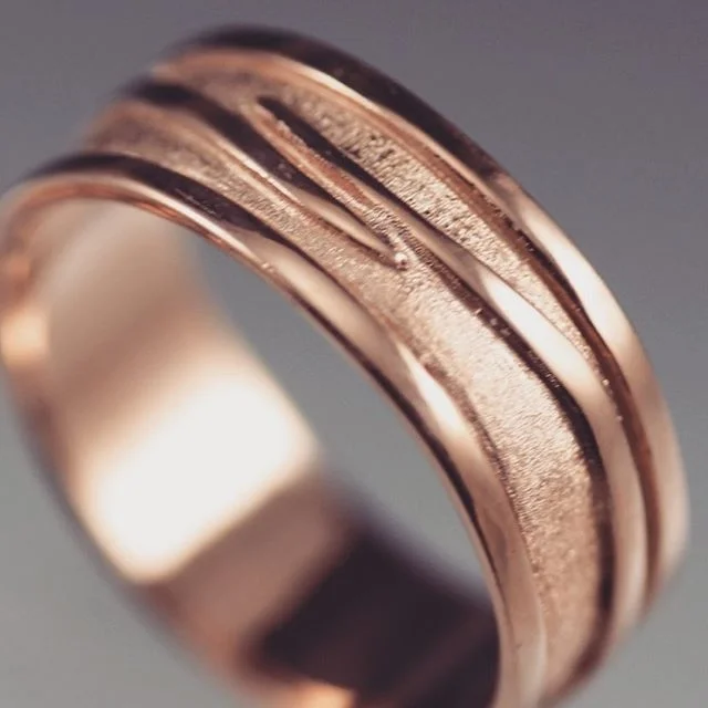 Rose Gold Wave Wedding Band by Danielle Miller Jewelry