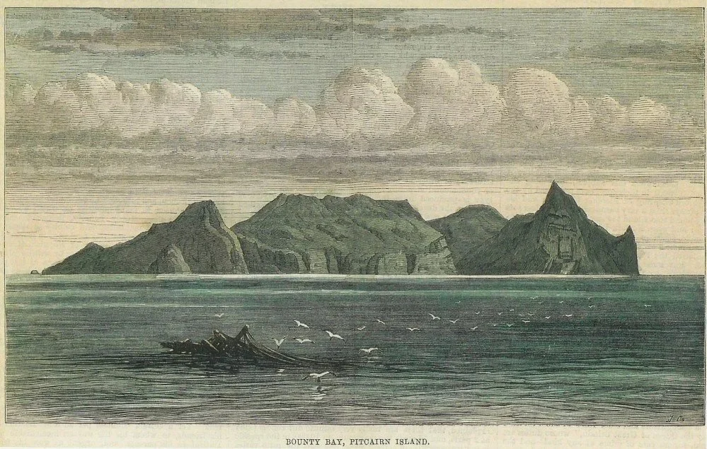 Pitcairn Island etching