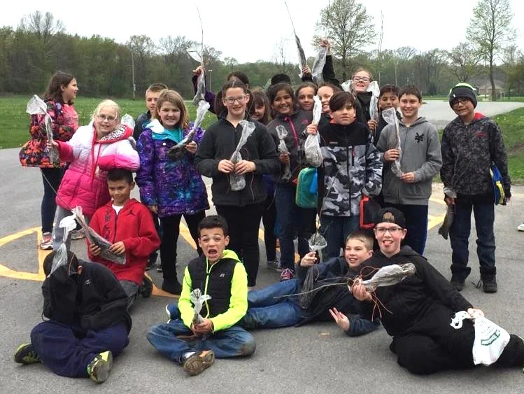Mighty Acorns from Jones Elementary School in Portage are just a few of the 200 students who planted trees on Arbor Day, thanks to Cargill and the Million Trees Project.