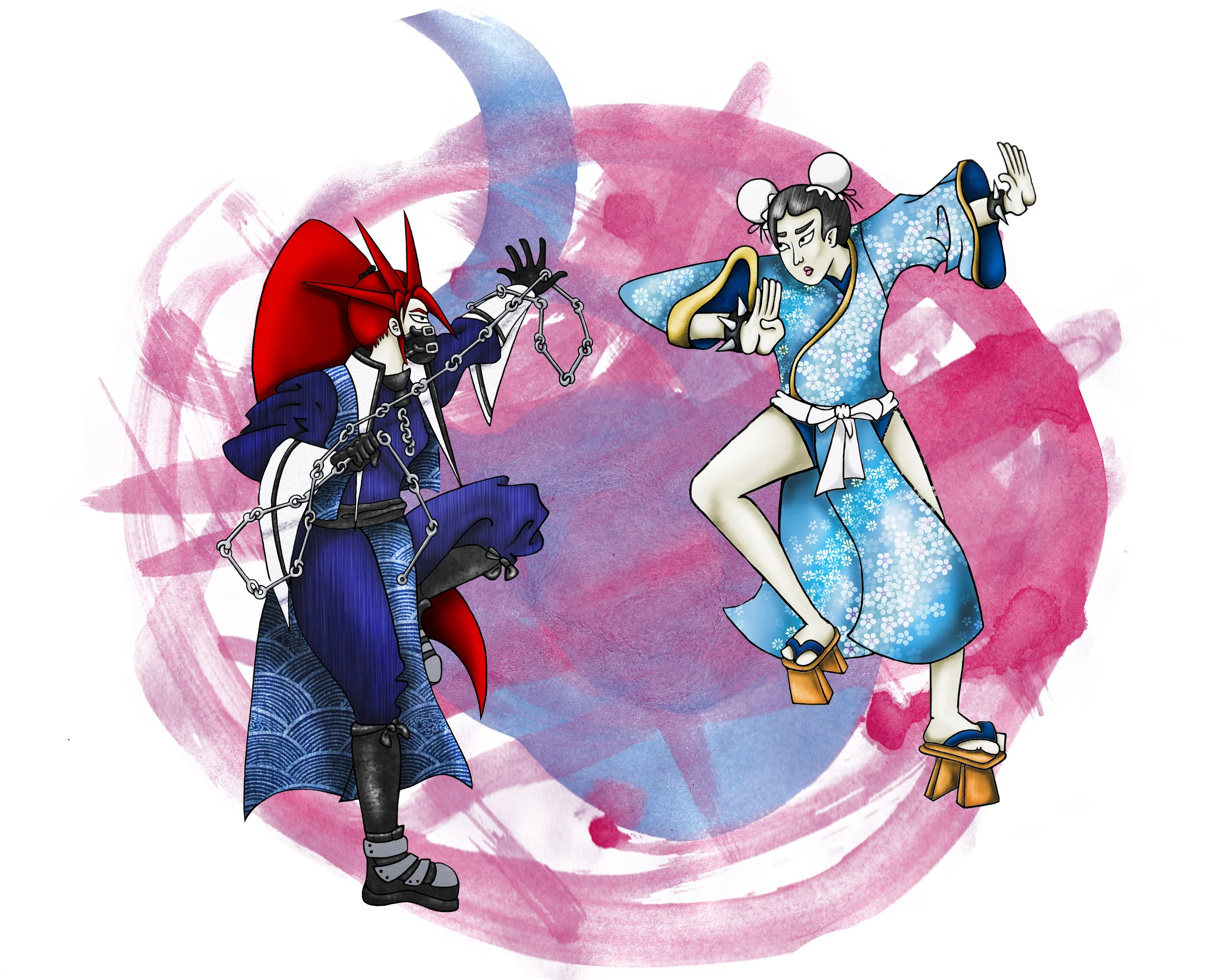 Zaki VS. Chun Li Ukiyo-E - 2016 ©ElenaØhlander