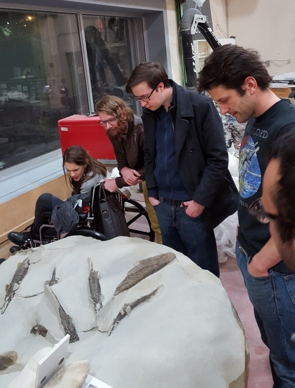 Myself and sundry examine a particularly impressive assemblage of gar at the Tyrrell.