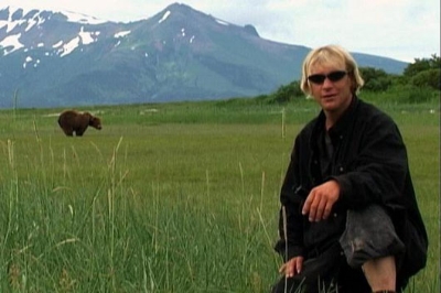 Timothy Treadwell, in Alaska's Katmai National Park. This does not end well.