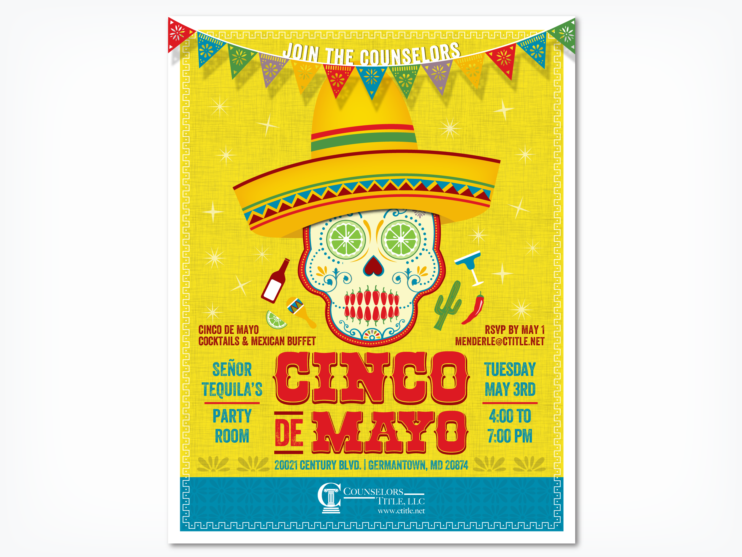  Counselors Title Cinco de Mayo, graphic design, print design, poster design, Cinco de Mayo flyer 