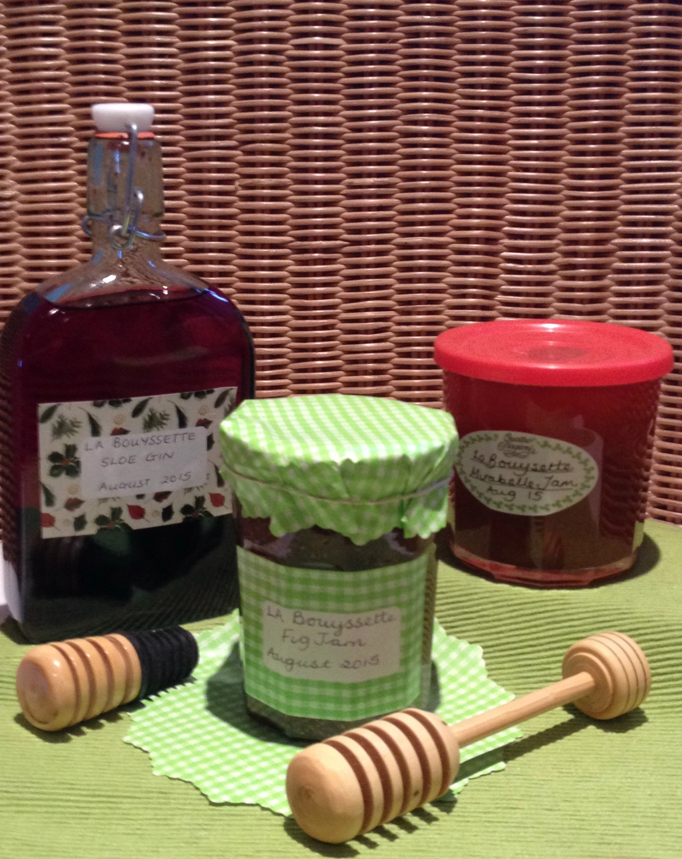 The French Farmhouse Produce . Figs, mirabelles and sloes from the gardens and our very own box wood turned and shaped by Gerry.
