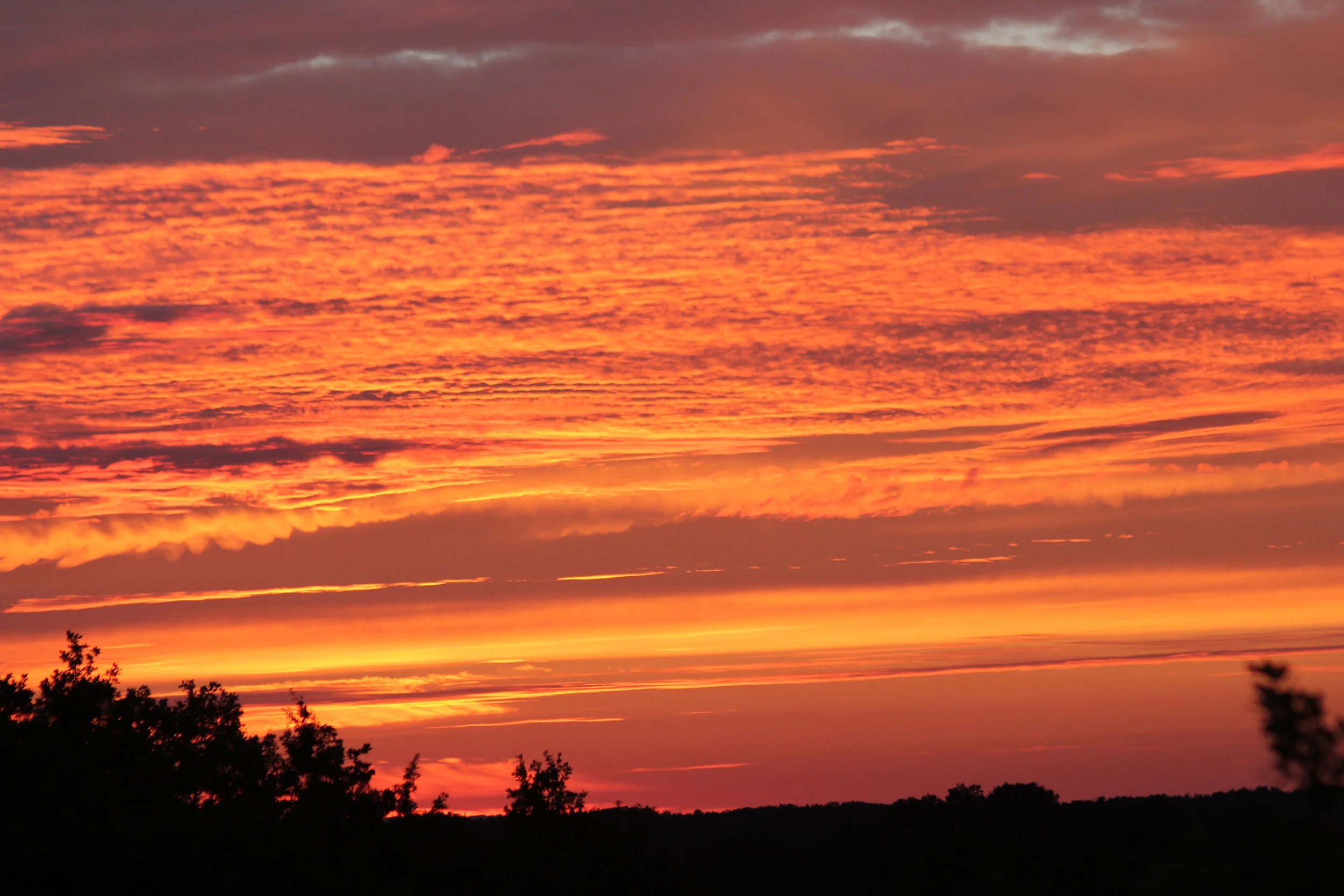 A spectacular sky at dusk. Photo taken from the ridge a few hundred metres from the Farmhouse.