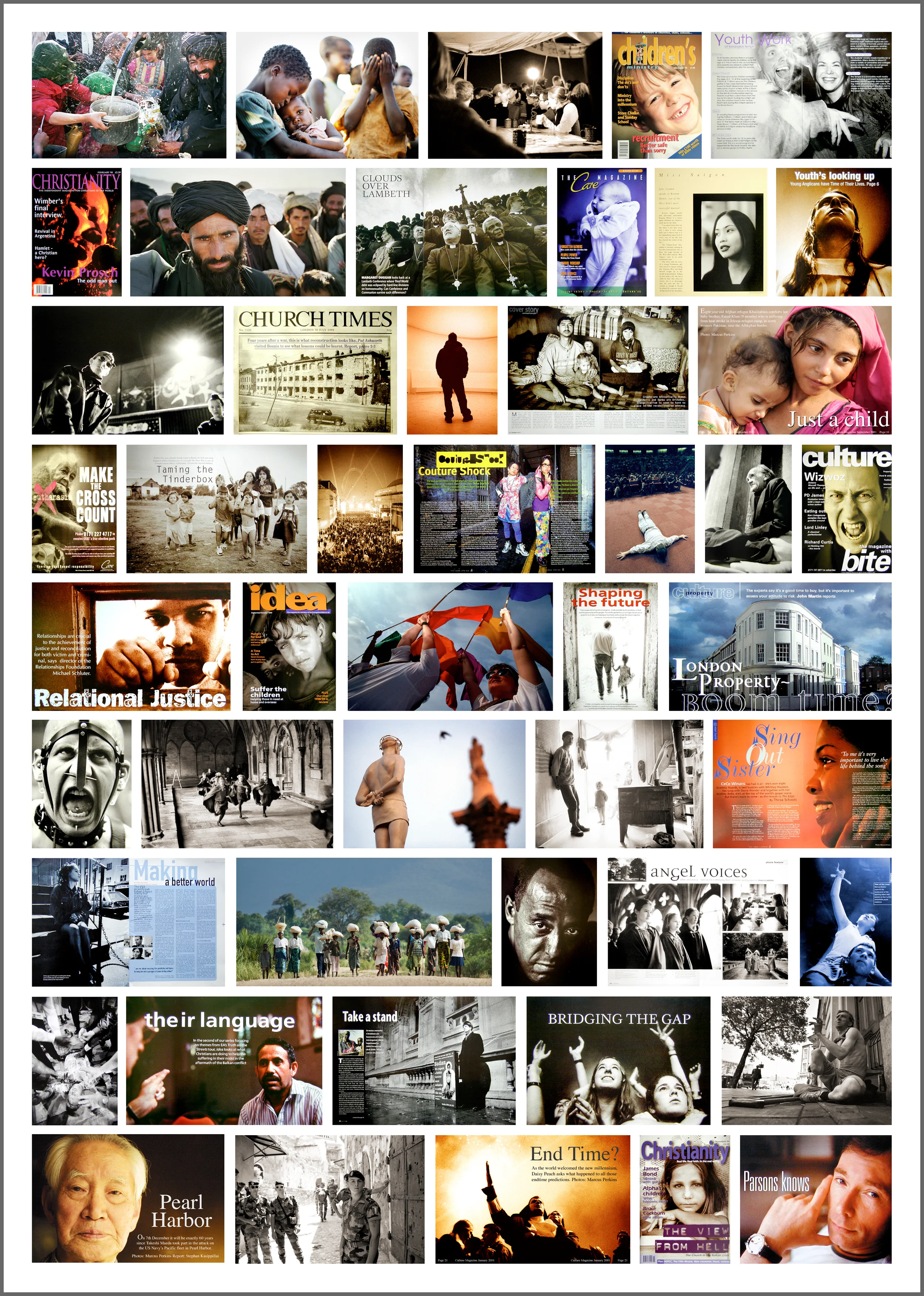 Portfolio tear sheets. All photos © Marcus Perkins