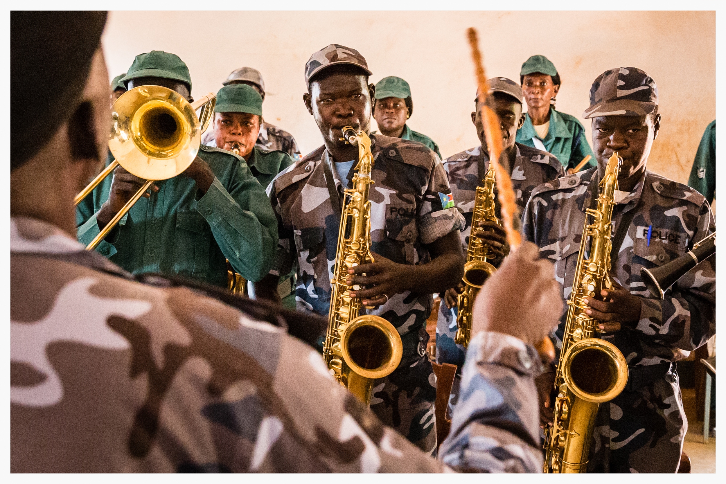 Police band, WBEG State, South Sudan. Photo © Marcus Perkins