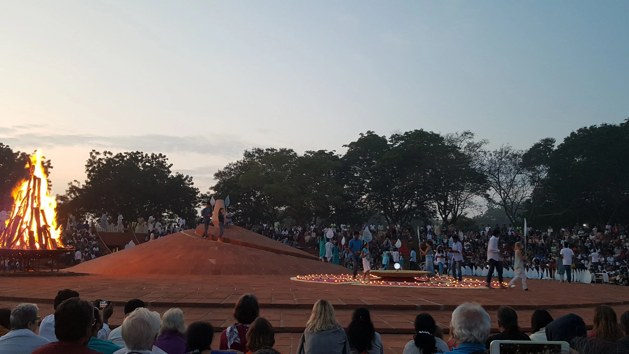 Water Ceremony in Auroville, India. Part of the 50th year anniversary. 