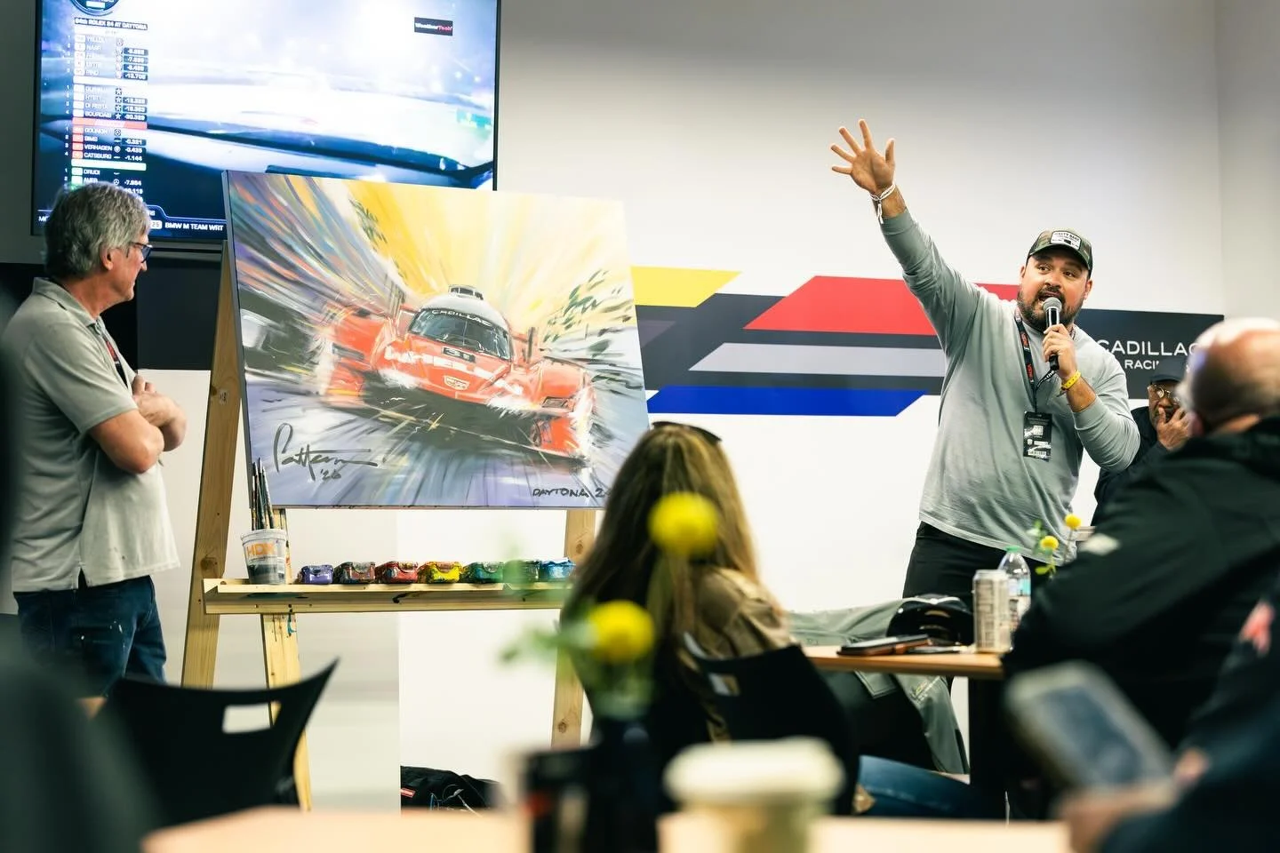 Always a great time at Daytona for @imsa_racing and their Rolex 24 at Daytona.
I&rsquo;m very grateful to be asked year after year to work with @austinhatcherfo and auction off the incredible work of @billpattart. 

Thanks to @linqproject for the pho